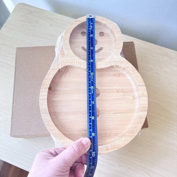 Eco-Friendly Bamboo Snowman Bowl Set of 3 Christmas Holiday Serving Platters - Picture 6 of 9